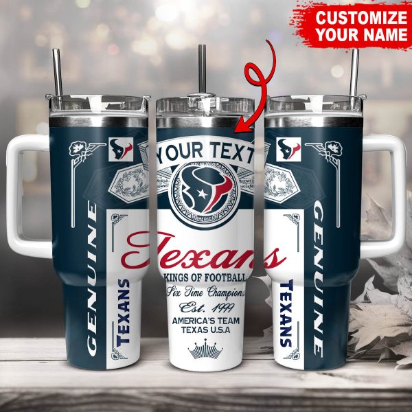 Houston Texans NFL Kings Of Football Custom Stanley Quencher 30oz-40oz Stainless Steel Tumbler Hot And Cold Tumbler