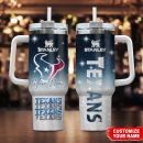 Houston Texans NFL Glitter Custom Stanley Quencher 30oz-40oz Stainless Steel Tumbler Hot And Cold Tumbler