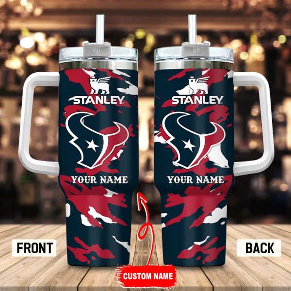 Houston Texans NFL Custom Stanley Quencher 30oz-40oz Stainless Steel Tumbler Hot And Cold Tumbler