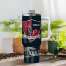 Houston Texans NFL Silver Logo Custom Stanley Quencher 30oz-40oz Stainless Steel Tumbler Hot And Cold Tumbler