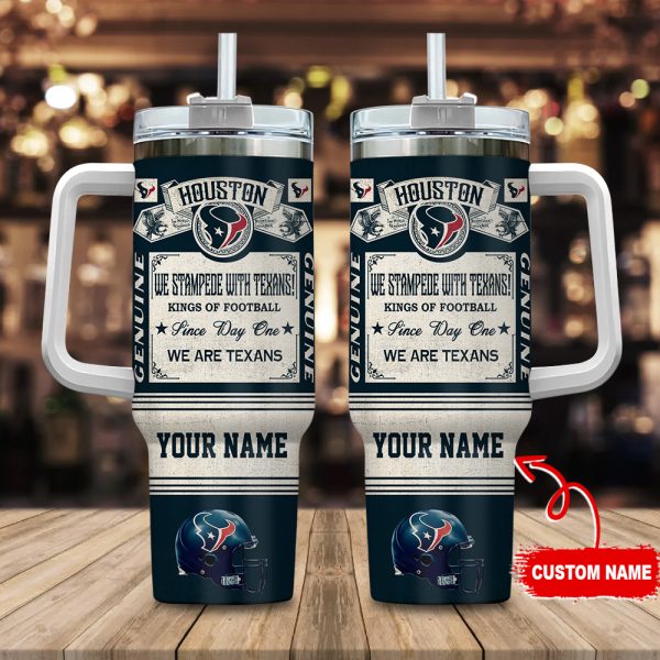 Houston Texans NFL Vintage Kings Of Football Custom Stanley Quencher 30oz-40oz Stainless Steel Tumbler Hot And Cold Tumbler
