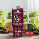 Houston Texans NFL Camouflage Custom Stanley Quencher 30oz-40oz Stainless Steel Tumbler Hot And Cold Tumbler