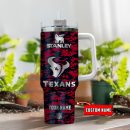 Houston Texans NFL Camouflage Silver Logo Custom Stanley Quencher 30oz-40oz Stainless Steel Tumbler Hot And Cold Tumbler