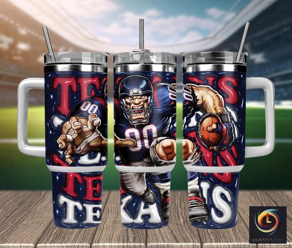 Houston Texans NFL Mascot Custom Stanley Quencher 30oz-40oz Stainless Steel Tumbler Hot And Cold Tumbler