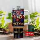 Houston Texans NFL Glitter Golden Logo Custom Stanley Quencher 30oz-40oz Stainless Steel Tumbler Hot And Cold Tumbler
