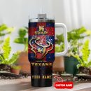 Houston Texans NFL Glitter Golden Logo Custom Stanley Quencher 30oz-40oz Stainless Steel Tumbler Hot And Cold Tumbler