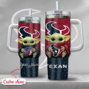 NFL Houston Texans Baby Yoda Custom Stanley Quencher 30oz-40oz Stainless Steel Tumbler Hot And Cold Tumbler