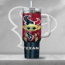 NFL Houston Texans Baby Yoda Custom Stanley Quencher 30oz-40oz Stainless Steel Tumbler Hot And Cold Tumbler