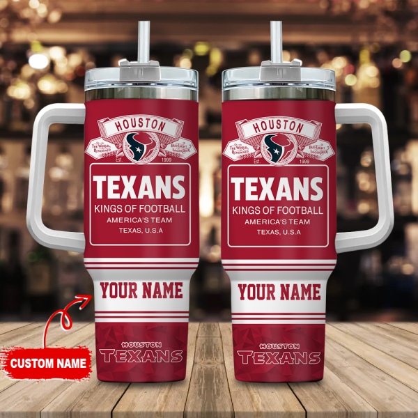 Houston Texans NFL Bud Light Custom Stanley Quencher 30oz-40oz Stainless Steel Tumbler Hot And Cold Tumbler