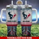 Houston Texans Glitter NFL Custom Stanley Quencher 30oz-40oz Stainless Steel Tumbler Hot And Cold Tumbler