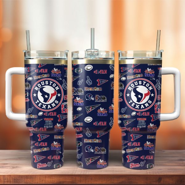 Houston Texans Football Team NFL Custom Stanley Quencher 30oz-40oz Stainless Steel Tumbler Hot And Cold Tumbler