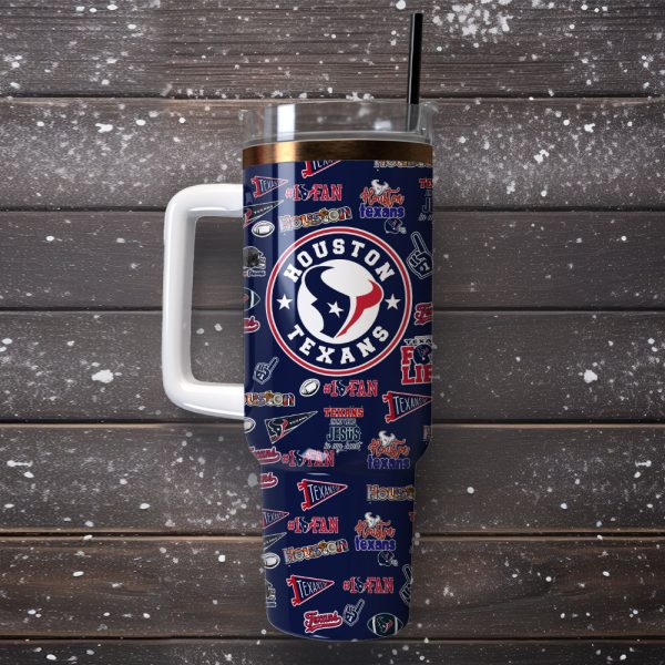 Houston Texans Football Team NFL Custom Stanley Quencher 30oz-40oz Stainless Steel Tumbler Hot And Cold Tumbler - Image 2