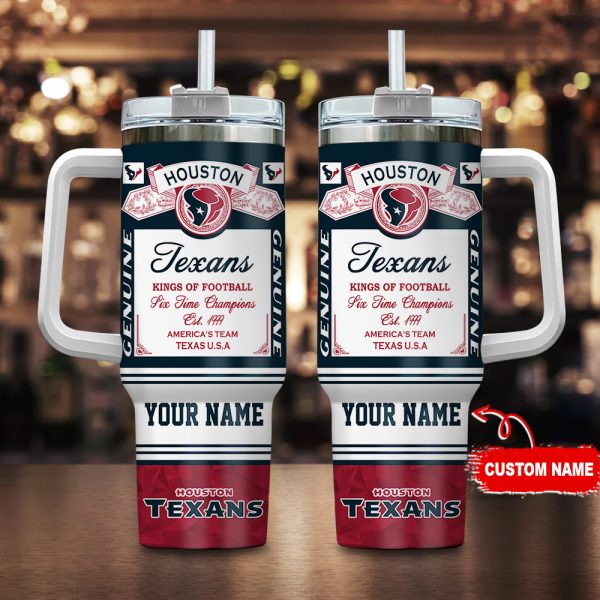 Houston Texans NFL Custom Stanley Quencher 30oz-40oz Stainless Steel Tumbler Hot And Cold Tumbler