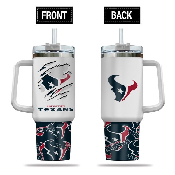 Houston Texans NFL Custom Stanley Quencher 30oz-40oz Stainless Steel Tumbler Hot And Cold Tumbler