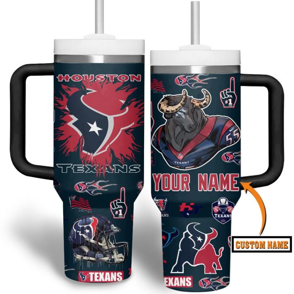 Houston Texans NFL Custom Stanley Quencher 30oz-40oz Stainless Steel Tumbler Hot And Cold Tumbler