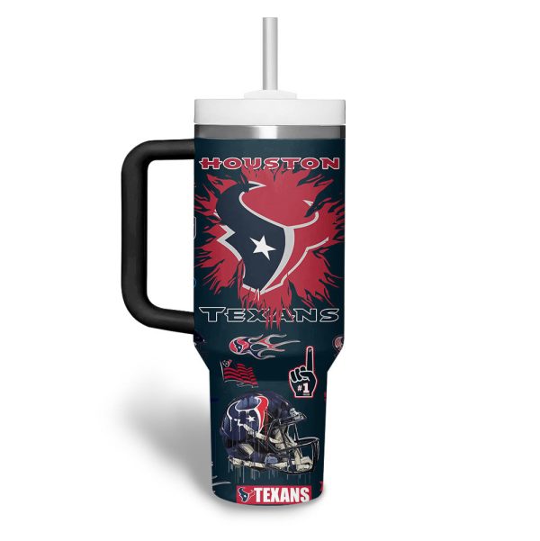 Houston Texans NFL Custom Stanley Quencher 30oz-40oz Stainless Steel Tumbler Hot And Cold Tumbler - Image 2