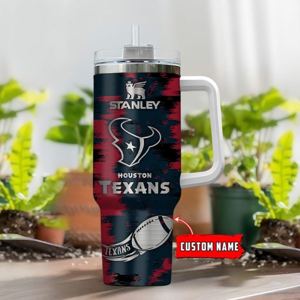 Houston Texans NFL Custom Stanley Quencher 30oz-40oz Stainless Steel Tumbler Hot And Cold Tumbler - Image 2