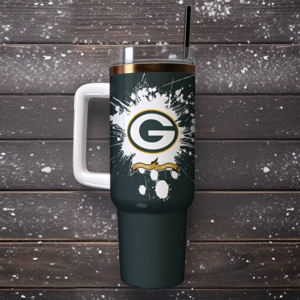 Green Bay Packers NFL Custom Stanley Quencher 30oz-40oz Stainless Steel Tumbler Hot And Cold Tumbler - Image 2