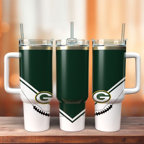 Green Bay Packers NFL Custom Stanley Quencher 30oz-40oz Stainless Steel Tumbler Hot And Cold Tumbler