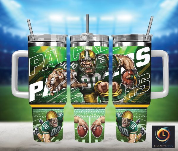 Green Bay Packers NFL Mascot Custom Stanley Quencher 30oz-40oz Stainless Steel Tumbler Hot And Cold Tumbler