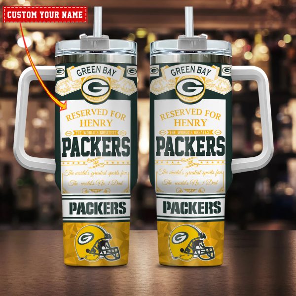 Green Bay Packers NFL Father's Day Custom Stanley Quencher 30oz-40oz Stainless Steel