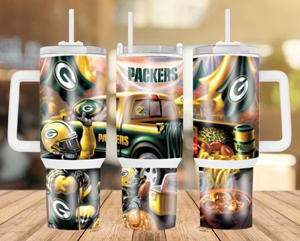 Green Bay Packers NFL Custom Stanley Quencher 30oz-40oz Stainless Steel