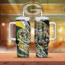 Green Bay Packers Mascot NFL Custom Stanley Quencher 30oz-40oz Stainless Steel Tumbler Hot And Cold Tumbler