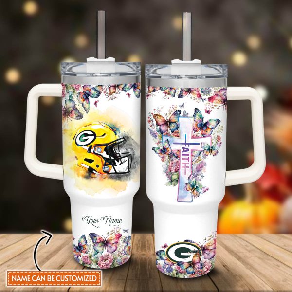 Green Bay Packers NFL Custom Stanley Quencher 30oz-40oz Stainless Steel Tumbler Hot And Cold Tumbler