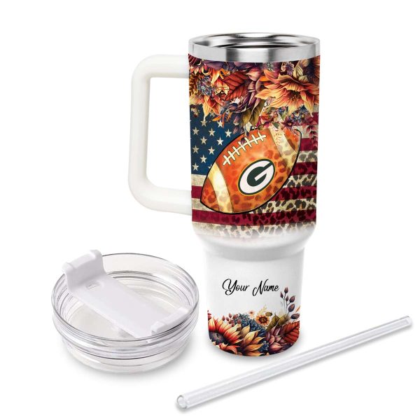 Green Bay Packers NFL Custom Stanley Quencher 30oz-40oz Stainless Steel Tumbler Hot And Cold Tumbler - Image 2