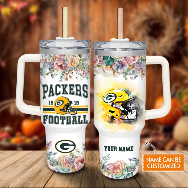 Green Bay Packers NFL Custom Stanley Quencher 30oz-40oz Stainless Steel Tumbler Hot And Cold Tumbler