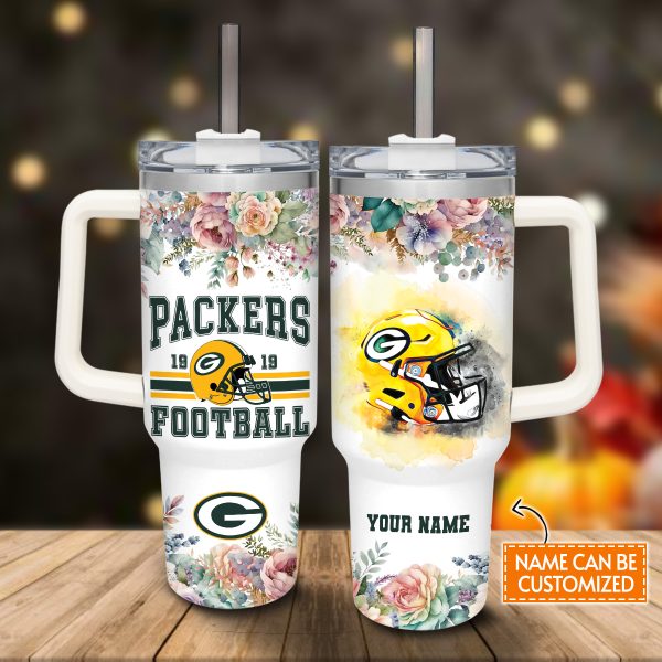 Green Bay Packers NFL Custom Stanley Quencher 30oz-40oz Stainless Steel Tumbler Hot And Cold Tumbler - Image 2