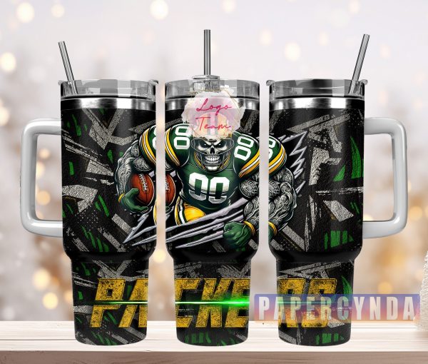 Green Bay Packers Custom Stanley Quencher 30oz-40oz Stainless Steel Tumbler Hot And Cold Tumbler
