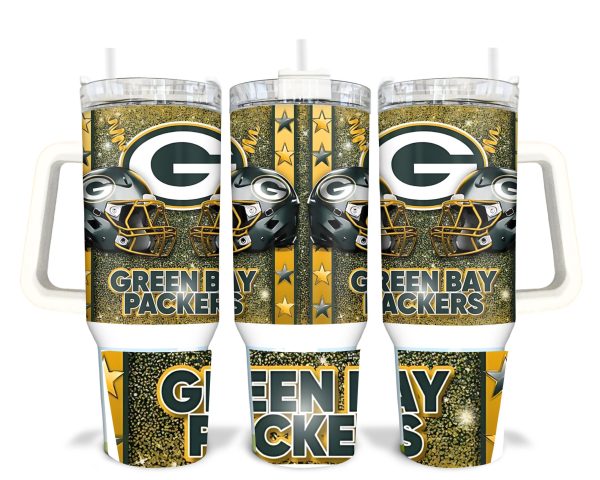 Green Bay Packers NFL Custom Stanley Quencher 30oz-40oz Stainless Steel Tumbler Hot And Cold Tumbler