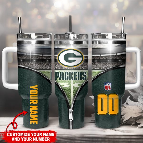 Green Bay Packers NFL Custom Stanley Quencher 30oz-40oz Stainless Steel Tumbler Hot And Cold Tumbler