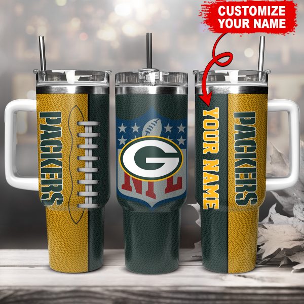 Green Bay Packers NFL Custom Stanley Quencher 30oz-40oz Stainless Steel Tumbler Hot And Cold Tumbler