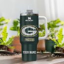 Green Bay Packers NFL 3D Logo Custom Stanley Quencher 30oz-40oz Stainless Steel Tumbler Hot And Cold Tumbler