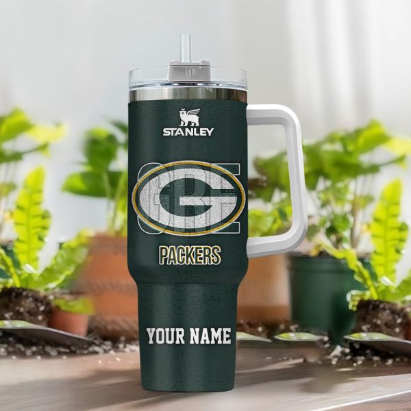 Green Bay Packers NFL 3D Logo Custom Stanley Quencher 30oz-40oz Stainless Steel Tumbler Hot And Cold Tumbler - Image 2