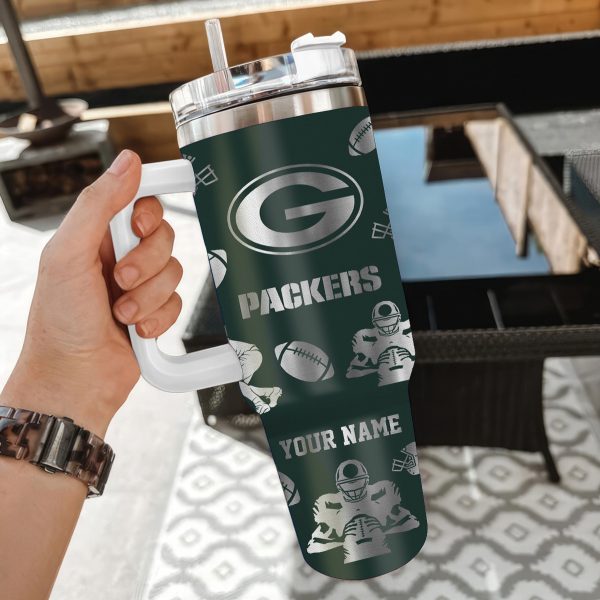 Green Bay Packers NFL Custom Stanley Quencher 30oz-40oz Stainless Steel Tumbler Hot And Cold Tumbler - Image 2