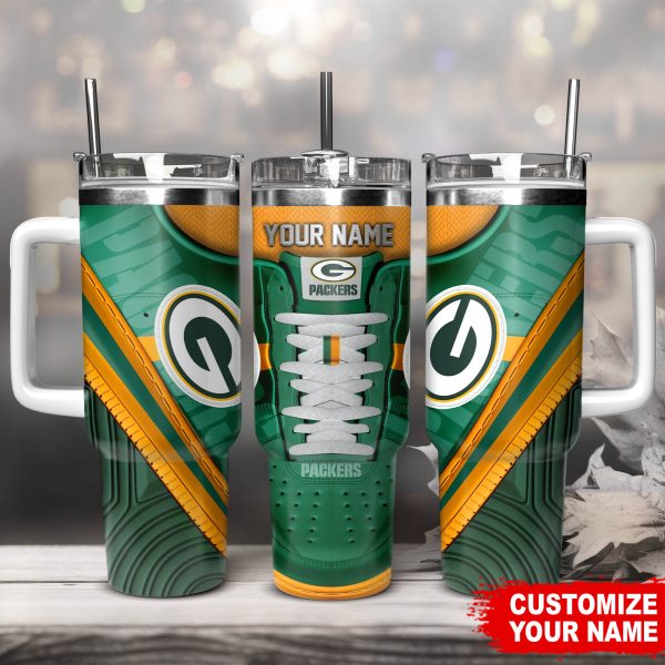 Green Bay Packers NFL Sneaker Custom Stanley Quencher 30oz-40oz Stainless Steel Tumbler Hot And Cold Tumbler