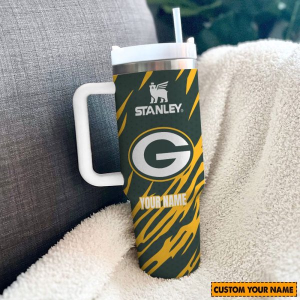Green Bay Packers NFL Custom Stanley Quencher 30oz-40oz Stainless Steel Tumbler Hot And Cold Tumbler - Image 2
