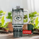 Green Bay Packers NFL Glitter Custom Stanley Quencher 30oz-40oz Stainless Steel Tumbler Hot And Cold Tumbler
