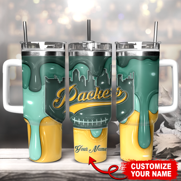 Green Bay Packers NFL Custom Stanley Quencher 30oz-40oz Stainless Steel Tumbler Hot And Cold Tumbler