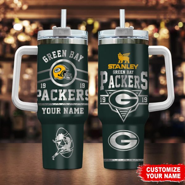 Green Bay Packers NFL Custom Stanley Quencher 30oz-40oz Stainless Steel Tumbler Hot And Cold Tumbler