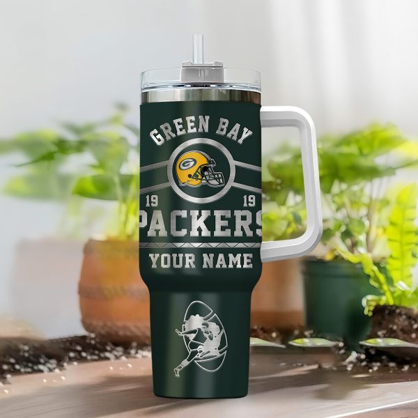 Green Bay Packers NFL Custom Stanley Quencher 30oz-40oz Stainless Steel Tumbler Hot And Cold Tumbler - Image 2