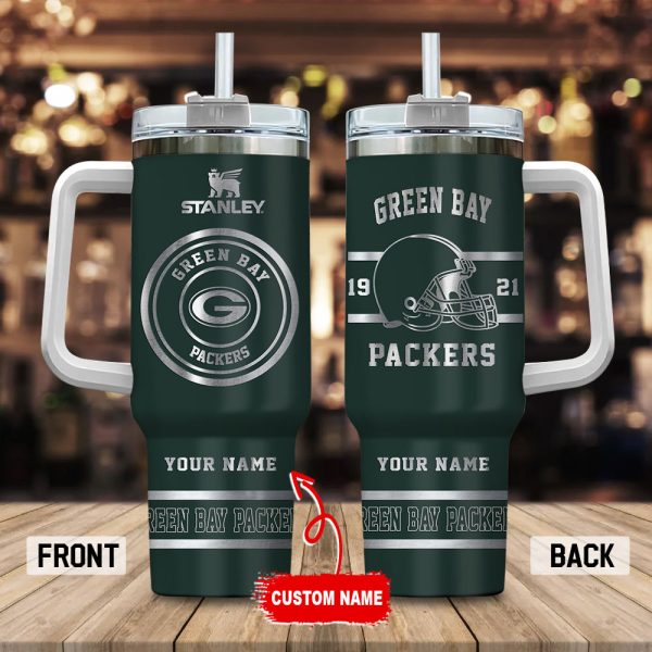 Green Bay Packers NFL Custom Stanley Quencher 30oz-40oz Stainless Steel Tumbler Hot And Cold Tumbler
