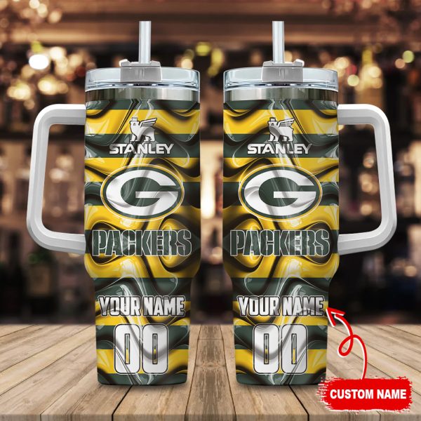 Green Bay Packers NFL Custom Stanley Quencher 30oz-40oz Stainless Steel Tumbler Hot And Cold Tumbler