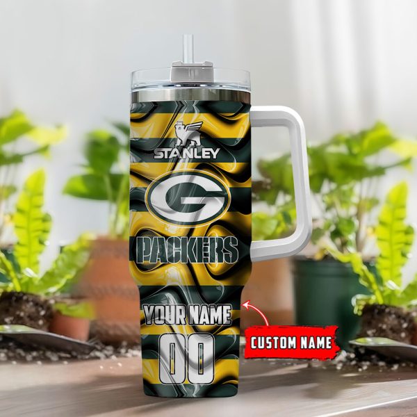 Green Bay Packers NFL Custom Stanley Quencher 30oz-40oz Stainless Steel Tumbler Hot And Cold Tumbler - Image 2