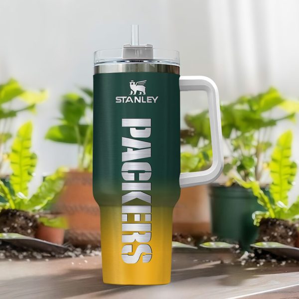 Green Bay Packers NFL Custom Stanley Quencher 30oz-40oz Stainless Steel Tumbler Hot And Cold Tumbler - Image 2