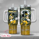 Green Bay Packers NFL Mickey Mouse Glitter Custom Stanley Quencher 30oz-40oz Stainless Steel Tumbler Hot And Cold Tumbler
