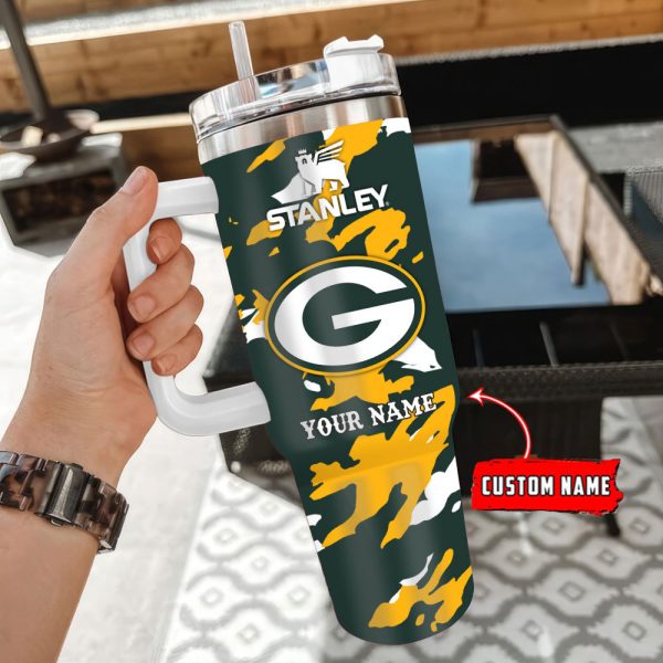 Green Bay Packers NFL Custom Stanley Quencher 30oz-40oz Stainless Steel Tumbler Hot And Cold Tumbler - Image 2